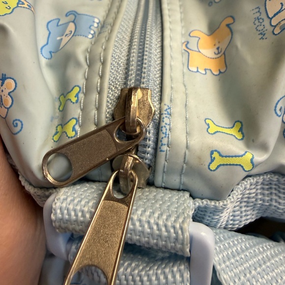 VTG 90s Y2K Insulated Diaper Bottle Bag Gerber Baby w/ Changing Pad Blue Animals - Picture 15 of 16